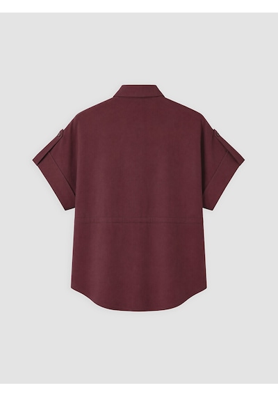 Lcw Everyday Bordo Bağcıklı Oversize Kadın Gömlek