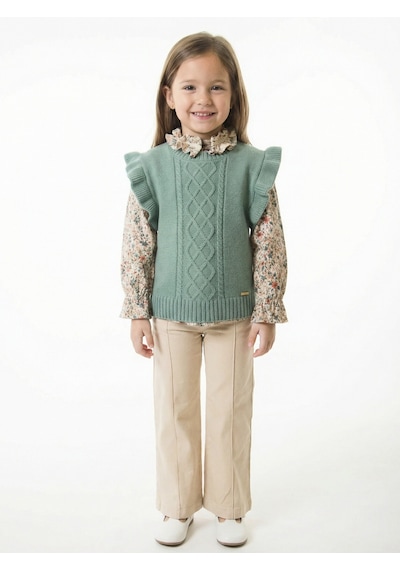 Xo Kids Kız Çocuk 3lu Alt Üst Takım 3-7 Yaş 4778 Haki