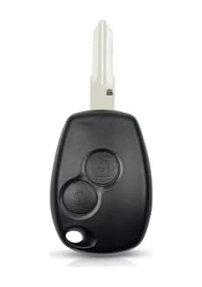 Autohan Keys 2 Düğmeli Kumanda Anahtarı Kabı, Siyah, Plastik, Kangoo Clio Trafic Modelleri İçin Anahtar Muhafazası