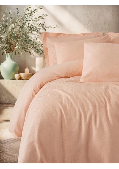 Cotton Box Çift Kişilik Nevresim Takımı Plaid Somon Somon