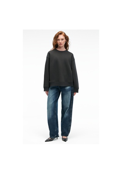 ETHIQUET ESME Kadın Oversize Yuvarlak Yakalı Kol Ucu Ve Etek Ucu Manşetli Antrasit Sweatshirt