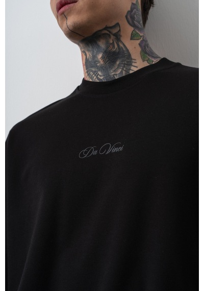 Respire Erkek Da Vinci The Last Supper Baskılı Oversize T-shirt Siyah