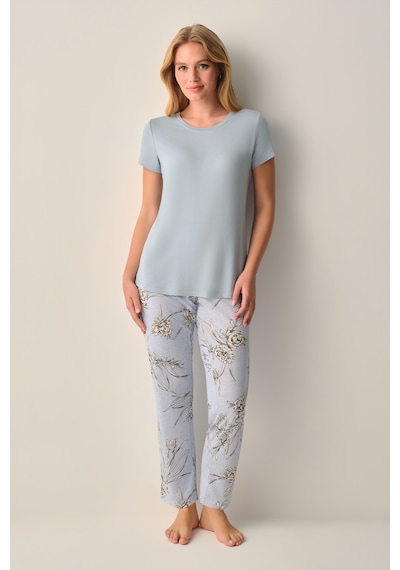 Suwen Mina Pijama Takımı Sh26639660348 Mavi