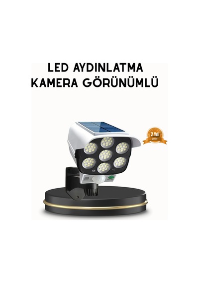 Hubrendy Tekno Güneş Paneliyle Şarj Olan Hareket Sensörlü Dış Mekan Güvenlik Lambası Ayarlanabilir