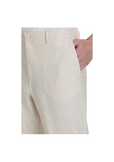 Hatemoğlu Bej Rahat Kesim Yandan Cepli Keten Jogger Pantolon 35866 Bej