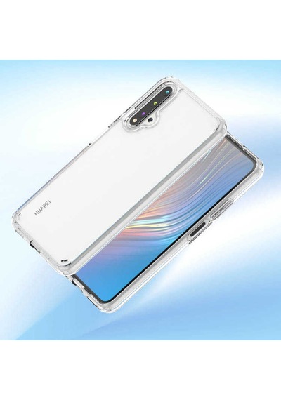 Huawei Nova 5T Kılıf Zore Coss Şeffaf Sert Silikon Kılıf Renksiz