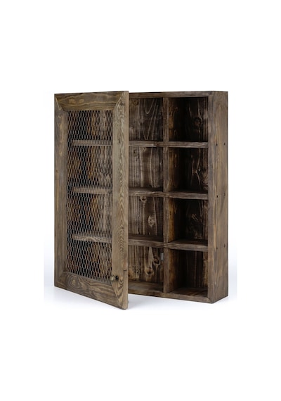 Ahsap Telli Dolap Terek Wdn071 57x11x67 Cm Kahverengi-ceviz
