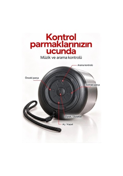 Bluetooth Hoparlör Taşınabilir Kablosuz Speaker K30 Siyah Müzik Ses Cihazı Küçük Boyut