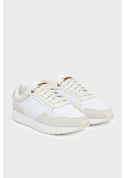 Tommy Hilfiger Logolu Deri Sneaker Ayakkabı Bayan Ayakkabı Fw0fw09465 Ybs Beyaz
