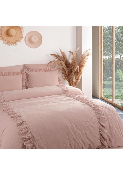 İyi Geceler İstanbul Romantica Brodeli Çift Kişilik Rose Renkli Nevresim Takımı Çok Renkli