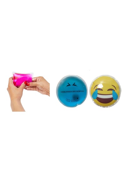 Gülen Emoji Mavi Ceylan Cep Sobası,el Isıtıcı,2 Adet Sıcak Su Tor