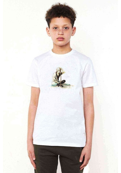 Tshirthane Anime Gintama Gintoki Baskılı Unisex Çocuk Beyaz T-Shirt
