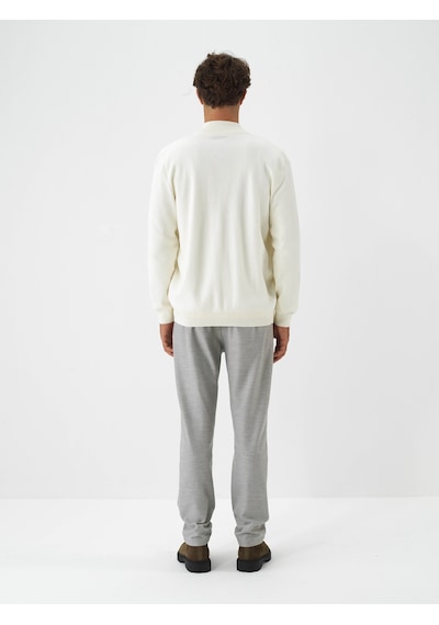 Xint Ekru Pamuk Dokulu Regular Fit Hırka 801870