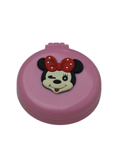 Minnie Mouse Yuvarlak Kapaklı Aynalı Tarak Çantaboy