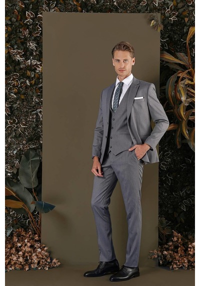 Efor Tk 877 Slim Fit Füme Klasik Takım Elbise Füme