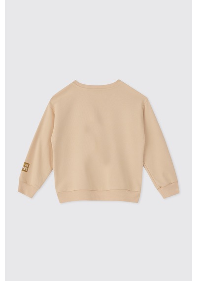 Panço Erkek Çocuk Baskılı Bej Sweatshirt 2611bk08002 Krem