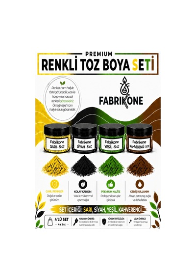4'lü Set Premium Parafin Soya Wax Toz Mum Boyası Hobi Seti - 5 Cc Sarı, Siyah, Yeşil, Kahverengi Bkfab4srsykh5g Karışık