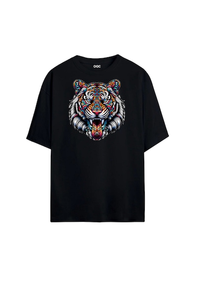 Kaplan Oversize Unisex T-shirt Siyah
