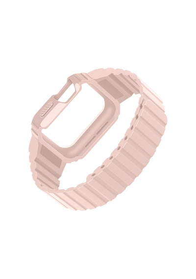 Apple Uyumlu Watch  10/11 Serisi 42mm Kordon Armour Defens Kasa Koruyuculu Silikon Band 142