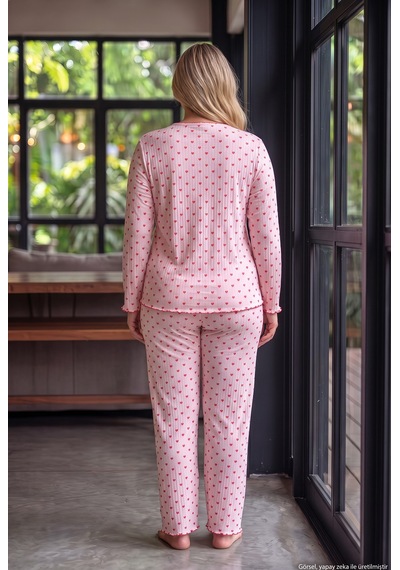 Seboteks Raporlu İnterlok Kumaş Yakası Düğmeli Kışlık Büyük Beden Kadın Pijama Takımı 2950 Pembe Seboteks Raporlu İnterlok Kumaş Yakası Düğmeli Kışlık Büyük Beden Kadın Pijama Takımı 2950 Pembe