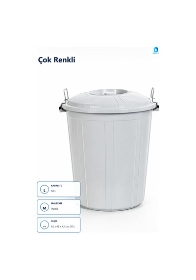 Kilitli Çöp Kovası 50 L Çok Renkli Plastik