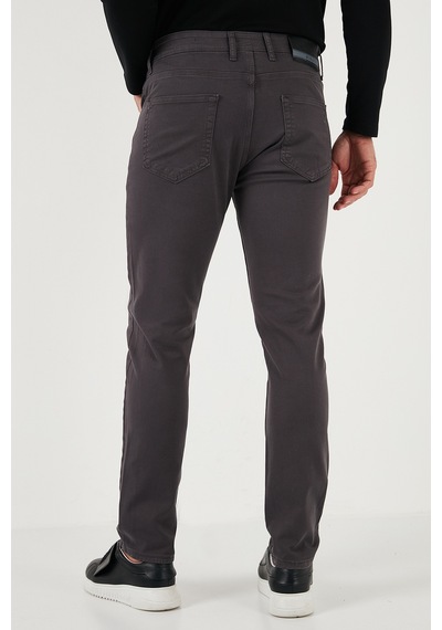 Buratti Streç Pamuklu Regular Fit Normal Bel Düz Paça Erkek Pantolon 674002 Füme