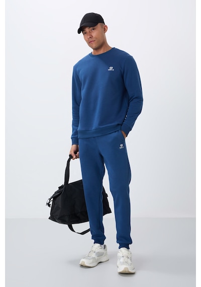 Tommy Life Parlament Pamuklu Kalın İçi Tüylü Yumuşak Dokulu Comfort Fit Nakışlı Erkek Eşofman Takım -85265 Mavi