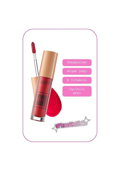 Callista Vivid Shine Lipgloss Nemlendirici Işıltılı Dudak Parlatıcısı - 101 Drop Everything Red - Kırmızı