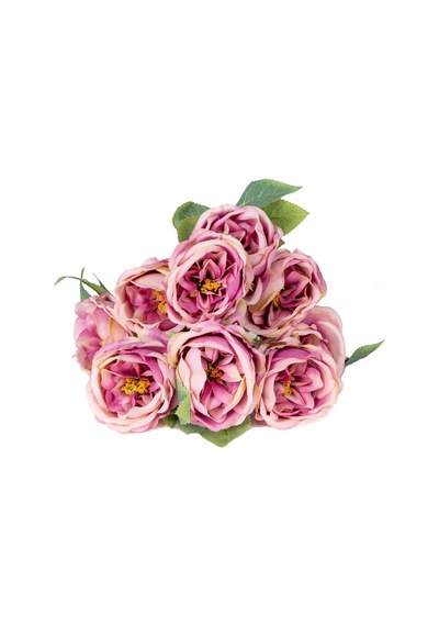 Yapay Çiçek 10 Dallı Catalina Rose 45 Cm Krem-lila