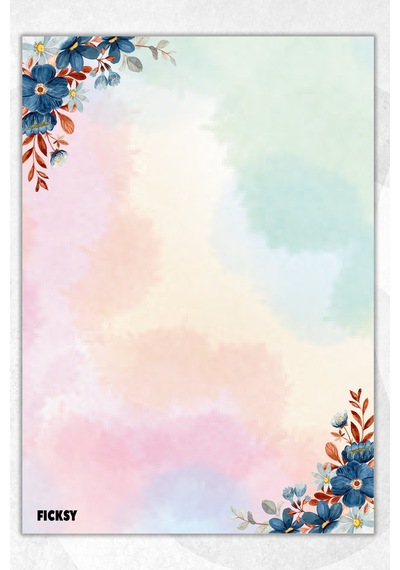 A5 Çiçek Bloknot Çizgisiz Defter - 50 Yaprak - Memopad - Notepad - Not Defteri - Not Kağıdı - 1182 Çok Renkli