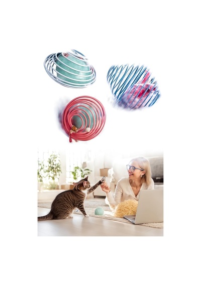 Yaylı Metal Fareli Kafes Kedi Oyun Topu Sıçrayan Spiral Kedi Oyuncağı İle Eğlenceli Ve Aktif Zamanlar