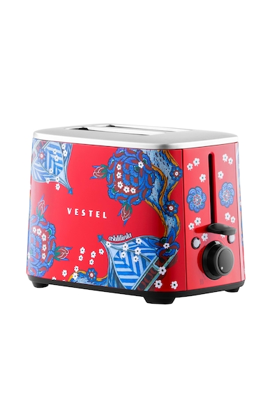 Vestel X Aslı Filinta Retro Kırmızı Çini Ekmek Kızartma Makinesi