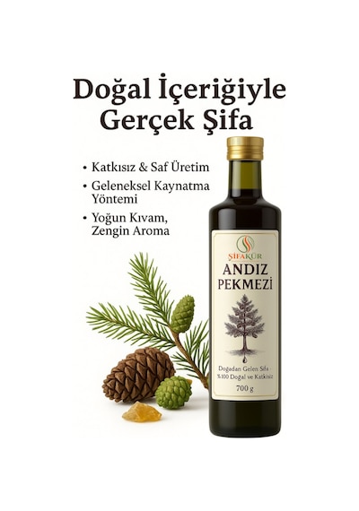 Şifakür Andız Pekmezi %100 Doğal Geleneksel Üretim Doğal Tatlandırıcı 700g
