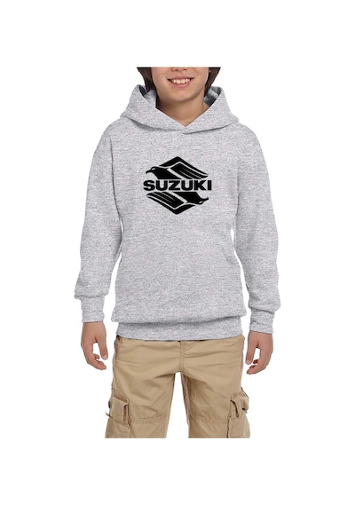 Zepplin Giyim Suzuki Intruder Gri Çocuk Kapşonlu Sweatshirt Gri