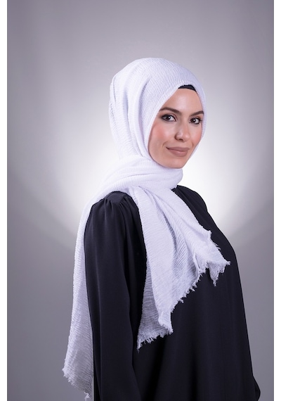 Hürrem Bone Beyaz Düz Klasik Şal Bürümcük Şal 202104_42 Beyaz