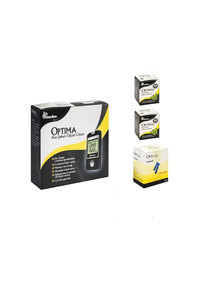 Optima Şeker Ölçüm Cihazı + 100 Strip + 100 Lanset