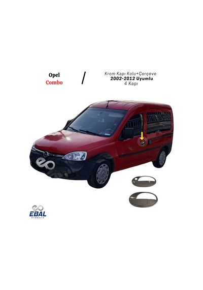 Opel Combo Krom Kapı Kolu+çerçeve 2 Kapı 2002-2012 Paslanmaz Çelik