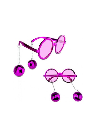 Disko - 826 - Toplu Küpeli Parti Gözlüğü - Csmo-tex - Pembe Renk