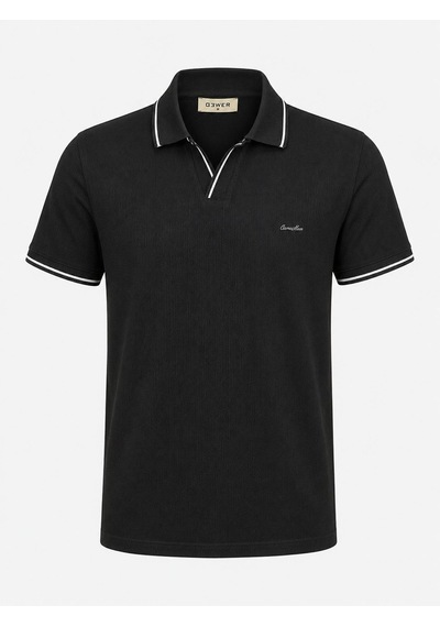 Classics Men Gewer Slim Fit Erkek Polo Yaka Tişört 7754 Siyah