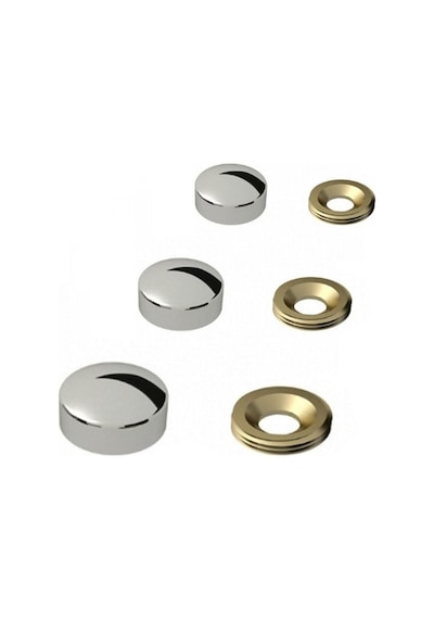 Dekoratif Vida Kapağı Kapatıcı 15 Mm Parlak Krom Metal Vida Tapası Tıpası 10 Adet Vida