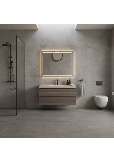 60x80 Cm Luna Frame Led Banyo Aynası Dokunmatik Dimmerli - 3000 Günışığı Sarı