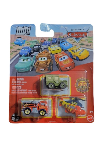 Disney Pixar Cars - Üçlü Mini Racers - Race Rescue - Sarge & Red & Rotor Turbosky Jjw59 Kırmızı