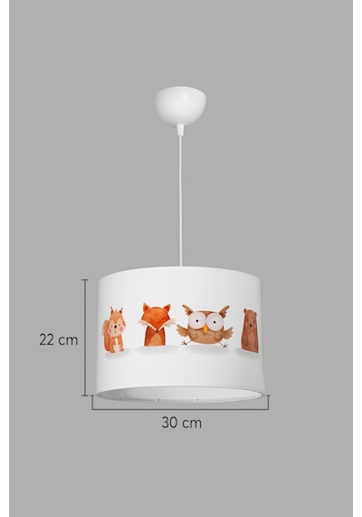 Kids Çocuk Bebek Odası Avizesi - Renkli Figürlü Tasarımlı Tavan Aydınlatması Fox & Owl Fox & Owl