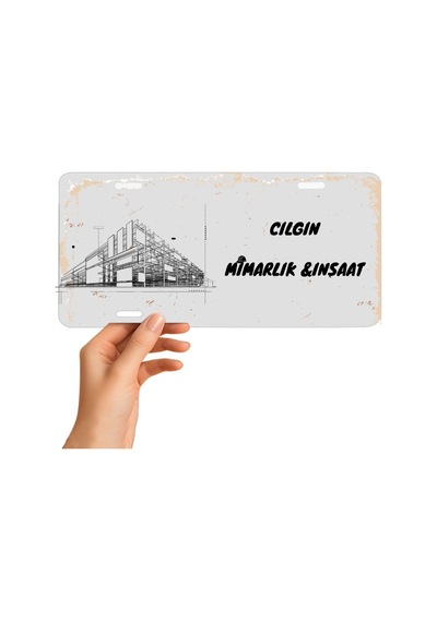 Mimara Mühendise Özel Metal Ofis Tabelası - İnşaat Mühendisi Dekoratif Duvar Levhası 14.5 X 29.5 Cm