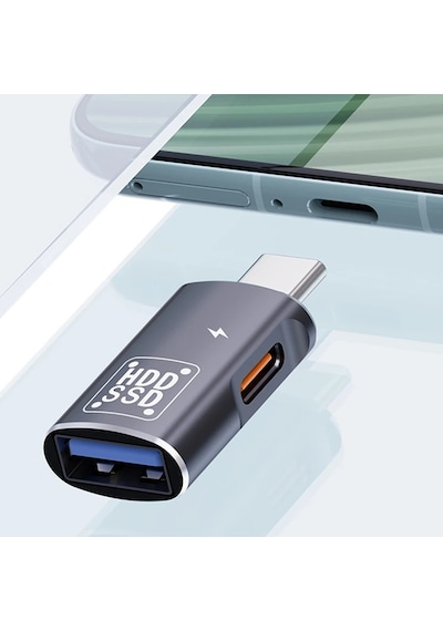 Ally Type-c To Şarj + Otg 3.0 Dönüştürücü Adaptör- 5775 Siyah