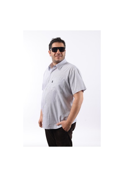 Tousus Kısa Kol Lacivert-beyaz Pamuk Erkek Gömlek Kk-8051-tss