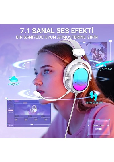 Fifine Ampligame H16 Mikrofonlu 7.1 Oyuncu Kulaklığı
