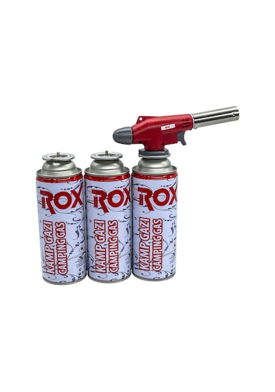 Rox Camping T01S Torch Kamp Hazır Pürmüz Seti (Eco) + 3 Kartuş Çok Renkli