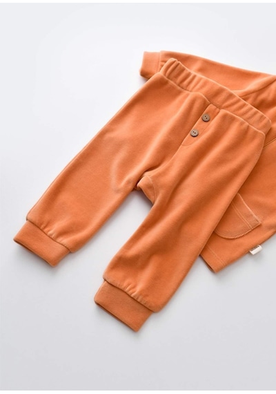 BabyCosy Kapüşonlu Kadife Pantolon Ve Uzun Kollu Gömlek Takım 001