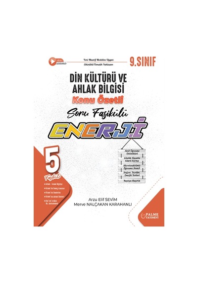 Palme 9. Sınıf Din Kültürü Ve Ahlak Bilgisi Enerji Konu Özetli Soru Fasikülleri Palme Yayınları